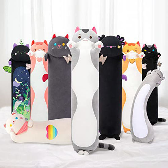 Picture of Mewaii Long Cat Plush Body Pillow, 36” Cute Cat Stuffed Animals Soft Plushies, Kitten Plush Throw Pillow Doll Toy Gift for Girlfriend