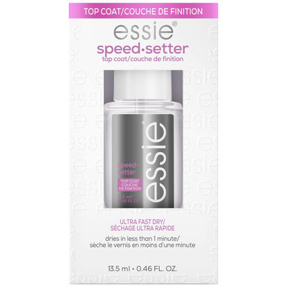 Picture of essie Nail Care, 8-Free Vegan, Speed Setter Top Coat, quick-dry nail polish, 0.46 fl oz