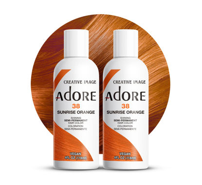 Picture of Adore Semi Permanent Hair Color - Vegan and Cruelty-Free Hair Dye - 4 Fl Oz - 038 Sunsine Orange (Pack of 2)