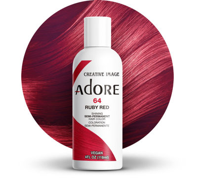 Picture of Adore Semi Permanent Hair Color - Vegan and Cruelty-Free Hair Dye - 4 Fl Oz - 064 Ruby Red (Pack of 3)