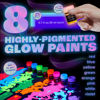 Picture of neon nights Glow in the Dark Paint - Pack of 24 Multi-Surface Acrylic Fluorescent Paint for Indoor & Outdoor Use - UV and Blacklight Activated, 20mL