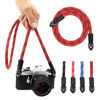 Picture of Eorefo Camera Strap Vintage 100cm Nylon Climbing Rope Camera Neck Shoulder Strap for Micro Single and DSLR Camera.(Red/Black)