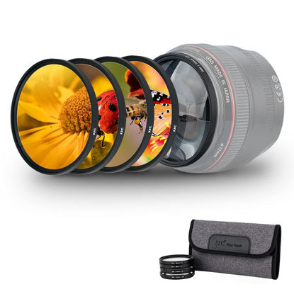 Picture of 58mm Macro Close-Up Filter Set (+2 +4 +8 +10) Macro Filter Accessory with Lens Filter Pouch for Canon Rebel T8i, T7i, T6i, T7, T6,EOS 90D, 80D, 77D with Canon EF-S 18-55mm f/3.5-5.6 is STM Lens