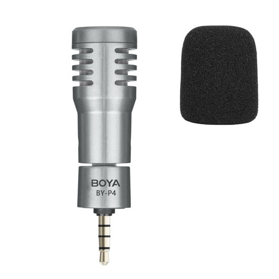 Picture of BOYA by-P4 Mini Microphone for iPhone/Android Smartphone Plug&Play 3.5mm TRRS Professional Phone Mic for Vlogging/Video Recording/Live Stream