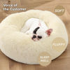 Picture of Bedsure Calming Dog Bed for Small Dogs - Donut Washable Small Pet Bed, Round Anti Anxiety Fluffy Plush Faux Fur Large Cat Bed, Fits up to 25 lbs Pets, Oat Milk, 23 inches