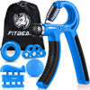 Picture of Hand Grip Strengthener Workout Kit (5 Pack) FitBeast Forearm Grip Adjustable Resistance Hand Gripper, Finger Exerciser, Finger Stretcher, Grip Ring & Stress Relief Grip Ball for Athletes (Light Blue)