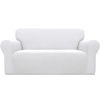 Picture of Easy-Going Stretch Loveseat Slipcover 1-Piece Sofa Cover Furniture Protector Couch Soft with Elastic Bottom for Kids Polyester Spandex Jacquard Fabric Small Checks (Loveseat, Snow White)