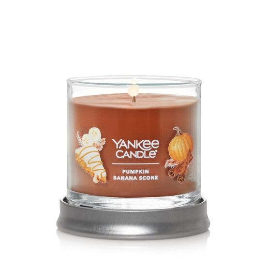 Picture of Yankee Candle Pumpkin Banana Scone Scented, Signature 4.3oz Small Tumbler Single Wick Candle, Over 20 Hours of Burn Time