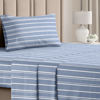 Picture of Striped Bed Sheets - Pin Striped Sheets - Blue and White Sheets - White and Blue Striped Sheets - Twin XL Striped Sheets - Hotel Luxury Bed Sheets - Deep Pockets - Breathable & Cooling Sheets