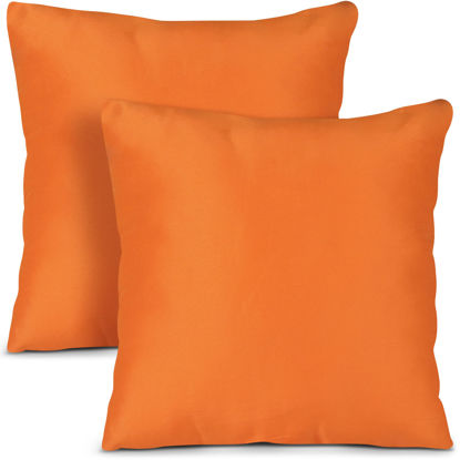 Picture of Utopia Bedding Throw Pillows Insert (Pack of 2, Orange) - 18 x 18 Inches Bed and Couch Pillows - Indoor Decorative Pillows