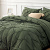 Picture of Bedsure King Size Comforter Set - Bedding Set King 7 Pieces, Pintuck Bed in a Bag Olive Green Bed Set with Comforter, Sheets, Pillowcases & Shams