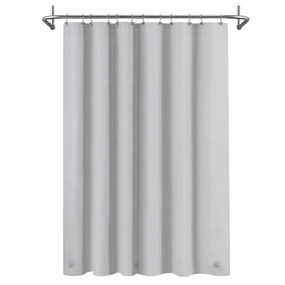 Picture of Mrs Awesome Light Gray Shower Curtain Liner with 3 Magnets,72x72 4G PEVA Lightweight & Waterproof Plastic Shower Curtain for Bathroom, 72 x 72, Light Gray