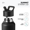 Picture of Simple Modern Water Bottle with Straw Lid Vacuum Insulated Stainless Steel Metal Thermos Bottles | Reusable Leak Proof BPA-Free Flask for School | Summit Collection | 18oz, Graphite
