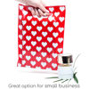 Picture of 100 White Hearts Bags for Small Business 1.5Mil 9"x12" Merchandise Bags Extra Thick Glossy Thank You Bags and White Hearts Retail Bags Plastic Bags with Die Cut Handles Bags for Valentines day