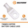 Picture of SELTERM 2pcs 6 AWG 1/4" Stud (Wide Pad) Tinned Copper Wire Lugs, Battery Lugs, Ring Terminals, Battery Cable Ends, 6 Gauge Ring Terminal Connectors, UL Marine Grade Battery Terminal Connectors