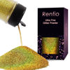 Picture of Renfio Holographic Ultra Fine Glitter Powder Metallic Resin Glitter 1.75 Oz (50g) PET Flakes Crafts Sequins 1/128" 0.008" 0.2mm Epoxy Chips Flakes for Tumblers Slime - Laser Green Gold