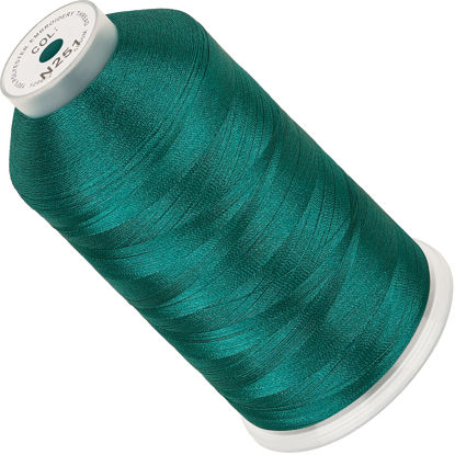 Picture of New brothread - Single Huge Spool 5000M Each Polyester Embroidery Machine Thread 40WT for Commercial and Domestic Machines - Peacock Green (Janome Color)