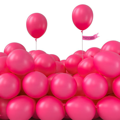 Picture of PartyWoo Pink Balloons, 50 pcs 5 Inch Magenta Balloons, Hot Pink Balloons for Balloon Garland or Balloon Arch as Party Decorations, Birthday Decorations, Wedding Decorations, Baby Shower Decorations
