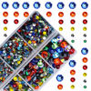 Picture of 4000Pcs Mixed Size Hot Fix Round Crystals Gems Glass Stones Hotfix Flat Back Rhinestones (Multi Color)