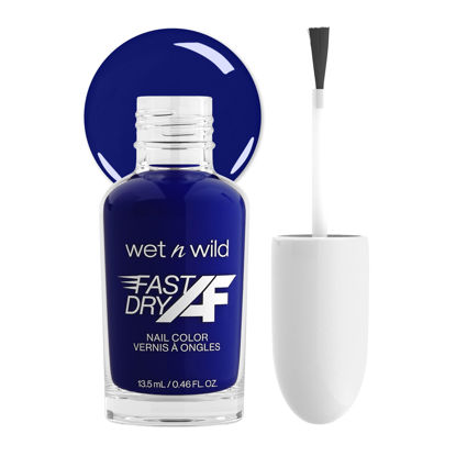 Picture of wet n wild Fast Dry AF Nail Polish Color, Navy Blue Putting on Airs | Quick Drying - 40 Seconds | Long Lasting - 5 Days, Shine