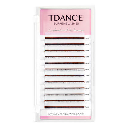 Picture of TDANCE Colorful lashes extension CC Curl 0.07mm Thickness Semi Permanent Individual Eyelash Extensions Volume Lashes Professional Salon Use Mixed 14-19mm Length In One Tray (White,CC-0.07,14-19mm)