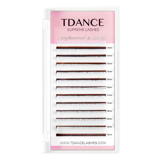 Picture of TDANCE Colorful lashes extension CC Curl 0.07mm Thickness Semi Permanent Individual Eyelash Extensions Volume Lashes Professional Salon Use Mixed 14-19mm Length In One Tray (White,CC-0.07,14-19mm)