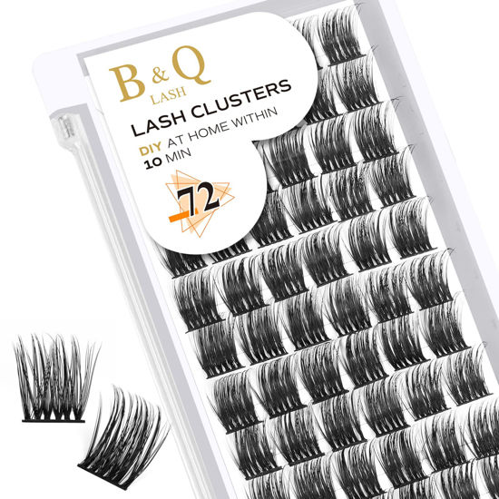 Picture of Lash Clusters D Curl 18mm DIY Lash Extensions 72 Clusters Lashes C D Curl B&Q LASH Wispy Volume Lashes Eyelash Clusters Extensions Individual Lashes Cluster DIY at Home (B42,D-18mm)