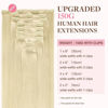 Picture of GOO GOO Clip-in Hair Extensions for Women, Soft & Natural, Handmade Real Human Hair Extensions, Platinum Blonde, Long, Straight 60A#, 9pcs 150g 20inch