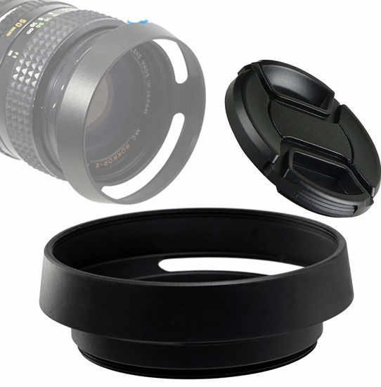 Picture of Fotasy 62mm Metal Curved Lens Hood, 62mm Vented Hood, 62mm Lens Hood for Fuji Leica Leitz Panasonic Olympus Panasonic Sony Lens, 62mm Screw-in Lens Hood