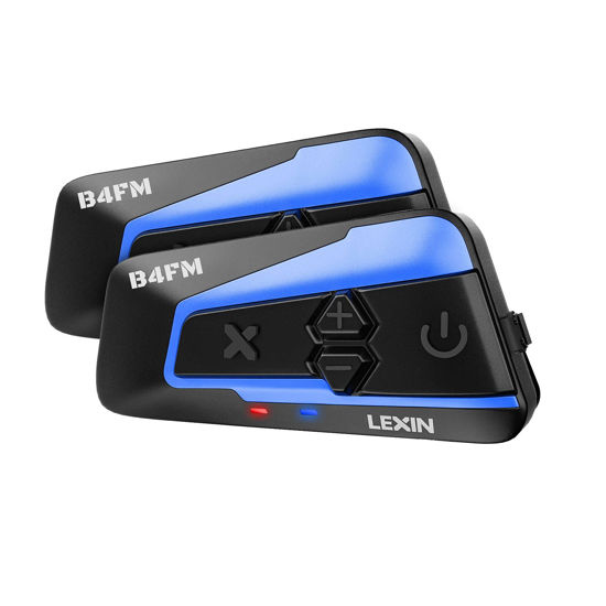 Picture of LEXIN 2pcs B4FM 10 Riders Motorcycle Bluetooth Headset with Music Sharing, Helmet Bluetooth Intercom with Noise Cancellation/FM Radio, Universal Communication Systems for Snowmobile/ATV/Dirt Bike