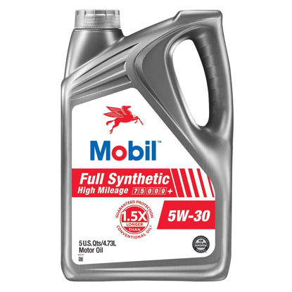 Picture of Mobil Full Synthetic High Mileage Motor Oil 5W-30, 5 Quart