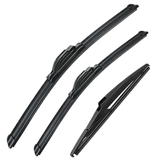 Picture of 3 wipers Replacement for 2011-2016 Kia Sportage, Windshield Wiper Blades Original Equipment Replacement - 24"/18"/12" (Set of 3) U/J HOOK