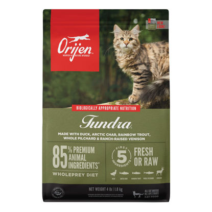 Picture of ORIJEN Tundra Dry Cat Food, Grain Free Cat Food for All Life Stages, WholePrey Diet, 4lb