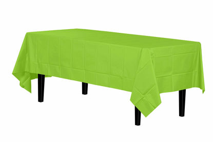 Picture of Exquisite 12-Pack Premium Plastic Tablecloth 54in. x 108in. Rectangle Table Cover - Lime Green