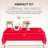 Picture of ZIMPLEWARE Red Standard Disposable Plastic Party Tablecloth [12-Pack] 54 x 108” Rectangle Table Cover for Indoor & Outdoor Use