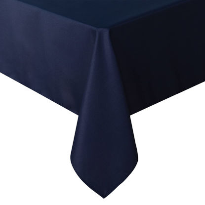 Picture of sancua Rectangle Tablecloth - 70 x 108 Inch - Stain and Wrinkle Resistant Washable Polyester Table Cloth, Decorative Fabric Table Cover for Dining Table, Buffet Parties and Camping, Navy