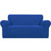 Picture of Easy-Going Stretch Oversized Loveseat Slipcover 1-Piece Sofa Cover Furniture Protector Couch Soft with Elastic Bottom for Kids Polyester Spandex Jacquard Fabric Small Checks Classic Blue