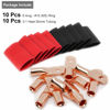 Picture of TKDMR 10pcs 6 AWG-#10 Ring Battery Lugs,with 10pcs 3:1 Heat Shrink Tubing,Battery Cable Ends,Heavy Duty Copper Wire Lugs,Tubular Ring Terminals,AWG Crimp Wire Ring Lugs,Battery Terminal Connectors