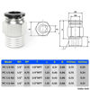 Picture of TAILONZ PNEUMATIC Male Straight 1/2 Inch Tube OD x 3/8 Inch NPT Thread Push to Connect Fittings PC-1/2-N3 (Pack of 10)