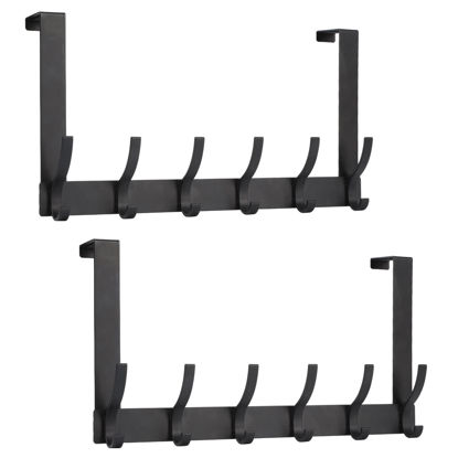 Picture of Optish Over The Door Hooks, Door Hanger Hooks, Over The Door Towel Racks for Bathroom with 12 Coat Hooks for Hanging Clothes Coats Towels, Fits 1-3/4" Thick Door