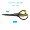 Picture of LIVINGO 2 Pack 8" Titanium Non-Stick Scissors, Professional Stainless Steel Comfort Grip, All-Purpose, Straight Office Craft Scissors for Tape, Paper, Cardboard(Green/Yellow)