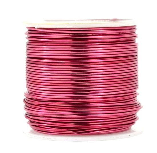 Picture of Mandala Crafts Anodized Aluminum Wire for Sculpting, Armature, Jewelry Making, Gem Metal Wrap, Garden, Colored and Soft, 1 Roll(18 Gauge, Raspberry)