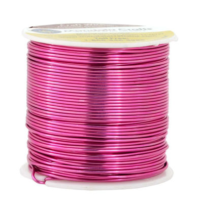 Picture of Mandala Crafts Anodized Aluminum Wire for Sculpting, Armature, Jewelry Making, Gem Metal Wrap, Garden, Colored and Soft, 1 Roll(18 Gauge, Hot Pink)