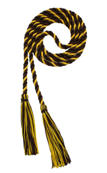 Picture of Graduation Honor Cord - Brown/Gold - Every School Color Available - Made in USA - by Tassel Depot