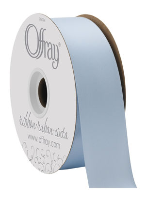Picture of Offray Berwick 1.5" Wide Double Face Satin Ribbon, Light Blue, 50 Yds