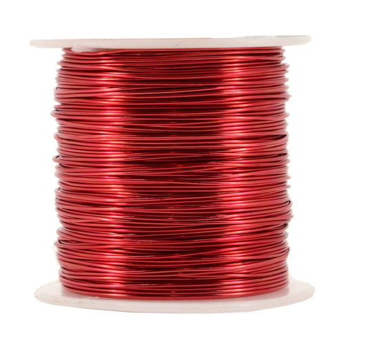 Picture of Mandala Crafts Anodized Aluminum Wire for Sculpting, Armature, Jewelry Making, Gem Metal Wrap, Garden, Colored and Soft, 1 Roll(22 Gauge, Red)