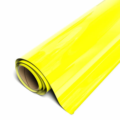 Picture of Siser EasyWeed Heat Transfer Vinyl 11.8" x 5ft Roll (Fluorescent Yellow) - Compatible with Siser Romeo/Juliet & Other Professional or Craft Cutters - Layerable - CPSIA Certified