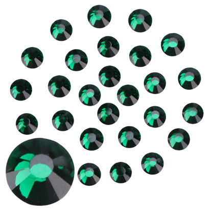 Picture of Jollin Glue Fix Flatback Rhinestones Glass Diamantes Gems for Nail Art (ss12 1440pcs, Dark Green)