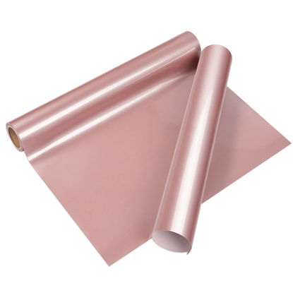 Picture of VINYL FROG Heat Transfer Vinyl Roll HTV Vinyl - 12"x5ft Iron on Vinyl for T-Shirts, Heat Press Vinyl for DIY Craft Designs (Rose Gold)