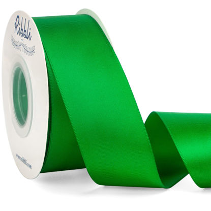 Picture of Ribbli Emerald Green Double Faced Satin Ribbon,1-1/2” x Continuous 25 Yards,Use for Bows Bouquet,Gift Wrapping,Wedding Decoration